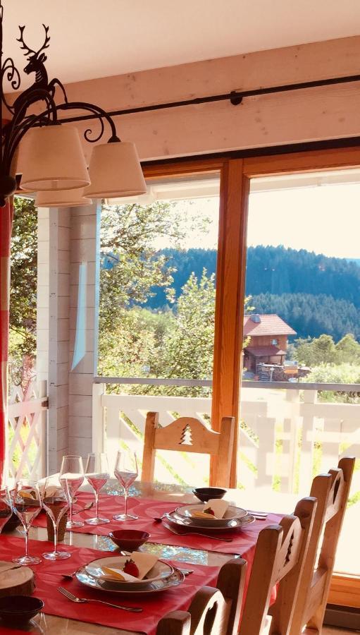 Chalet Le Flocon Bleu - Mauselaine Avec Vue Sur Le Lac De Gérardmer Exterior photo